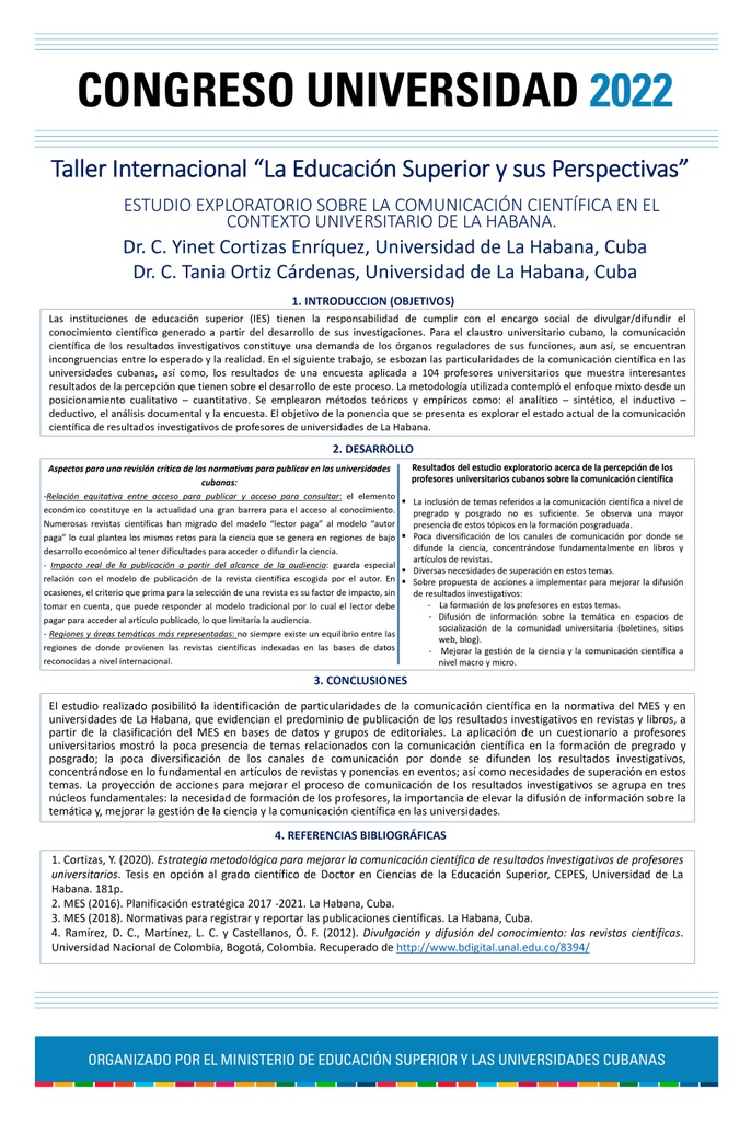Exploratory study on scientific communication in the university context of Havana